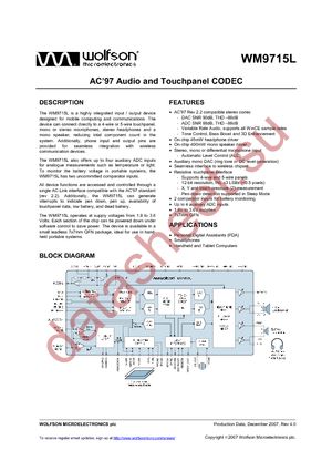 WM9715LGEFL/RV datasheet  